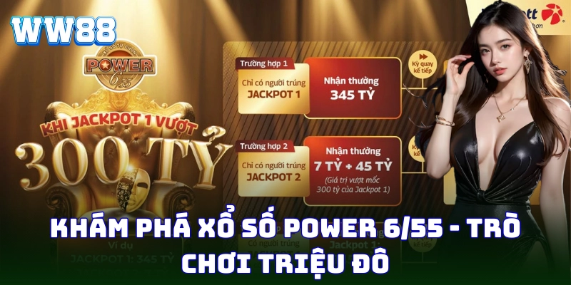 Xổ số Power 6/55 với giải Jackpot hấp dẫn siêu khủng